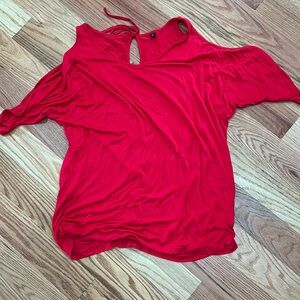 Red off shoulder shirt size XL